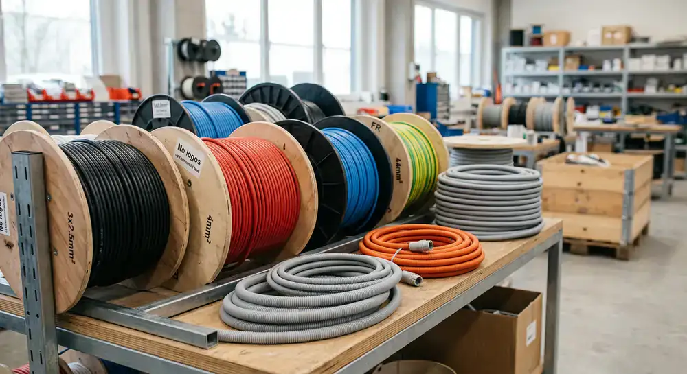 Spools of FR electrical wires and conduits